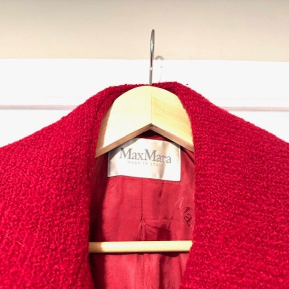 Bargain Price! Red Max Mara Wool Peacoat - Women's size 12 - Picture 3 of 6